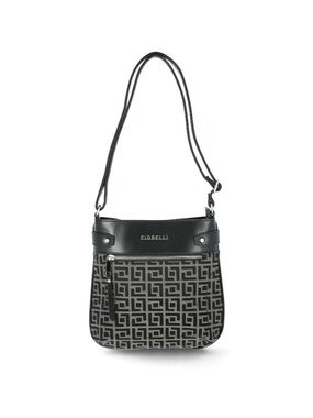 Fiorelli Lila Black Patterned Crossbody Bag with Adjustable Strap